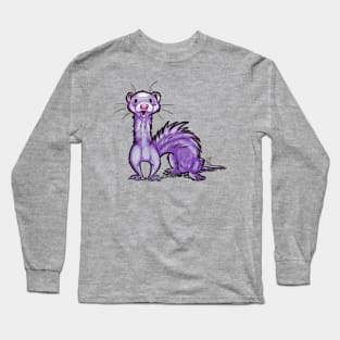 Ferret - White & Gray Fur Long Sleeve T-Shirt